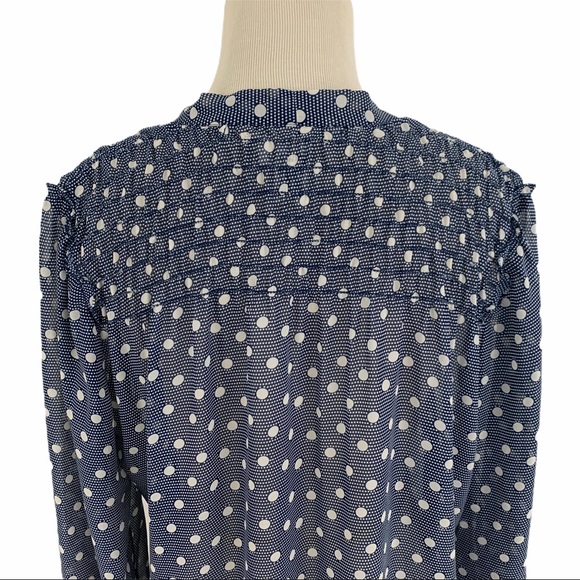 MAX STUDIO | Navy Polka Dot Blouse NWOT - Picture 6 of 12